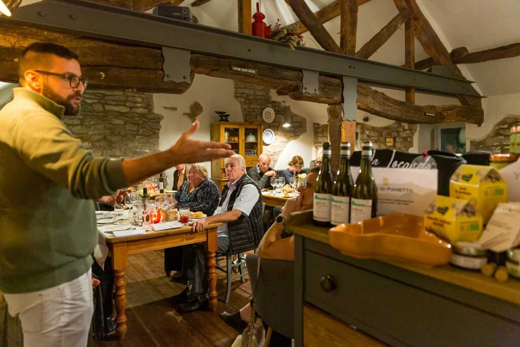 Dario Rinaldi from the Baglio Di Pianetto Estates in Sicily hosts the wine tasting event at La Locanda, Lancashire's best and most authentic Italian restaurant